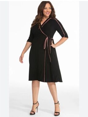 Kiyonna Stretchy Wrap Midi Dress 1X